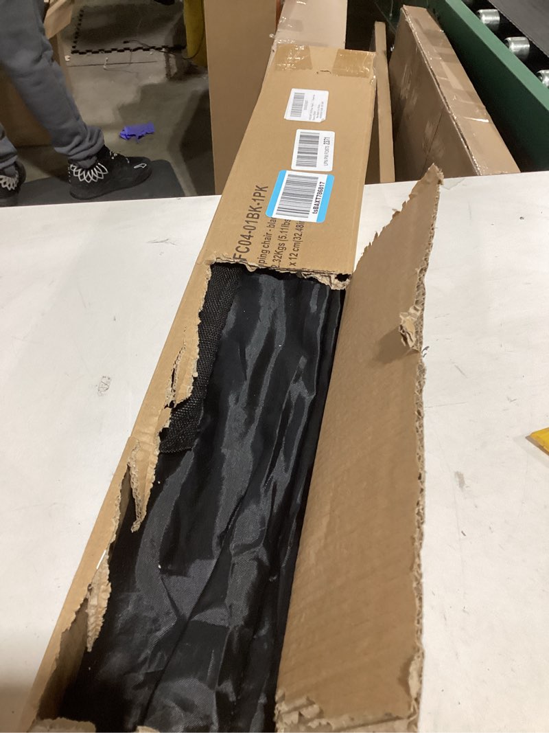 Condition photo showing Good Condition for Folding Camping Chair, 225lb Capacity, Includes Cup Holder & Side Storage Bag, 5.5lbs Portable for Beach, Camping, Sport,Black