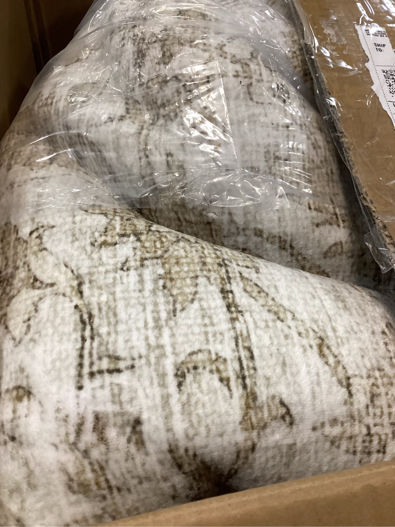 Condition photo showing Good Condition for 10x14 area rug washable rugs: large living room rug stain resistant non slip distressed vintage low pile faux wool soft carpet for bedroom farmhouse dining room kids playroom nursery 10' x 14' (rectangular) beige and brown
