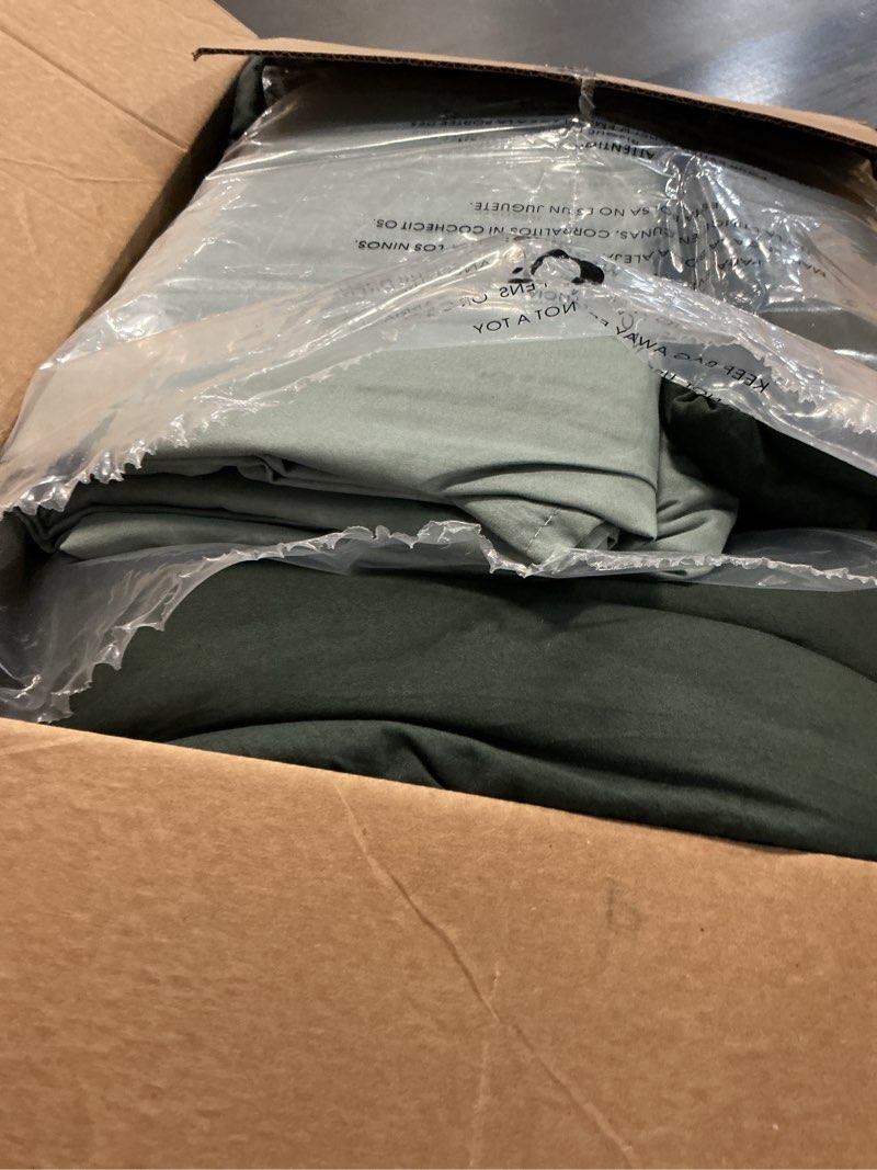 Condition photo showing Good Condition for WRENSONGE Queen Comforter Set - 7 Pieces Deep Forest Soft Bed in a Bag Queen with Fitted Sheet, Flat Sheet, 2 Pillow Shams, and 2 Pillowcases- Warm Bedding Sets for All Season Deep Forest 7Pcs-Queen(90"*90")