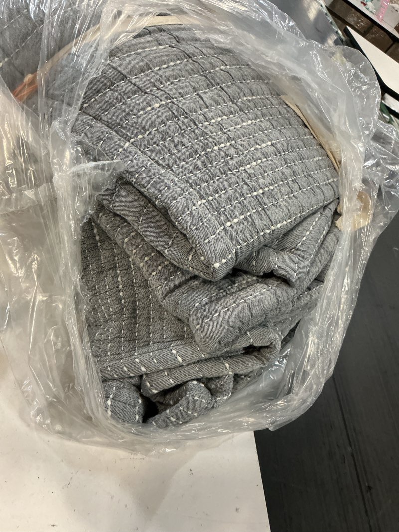 Condition photo showing Good Condition for organic cotton channel stitch coverlet set, king/cal king, blue