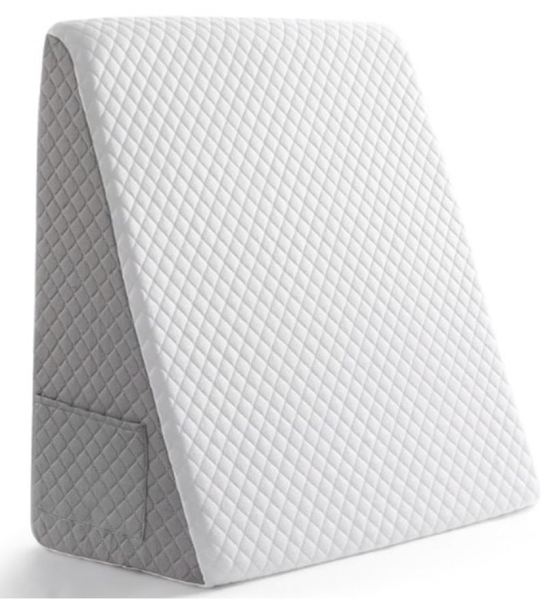 premium bed wedge pillow - ergonomic support for sleeping, post-surgery, acid reflux relief, and more - certipur-us certified memory foam - removable cover included, triangle, 24" x 22" x 7.5"
