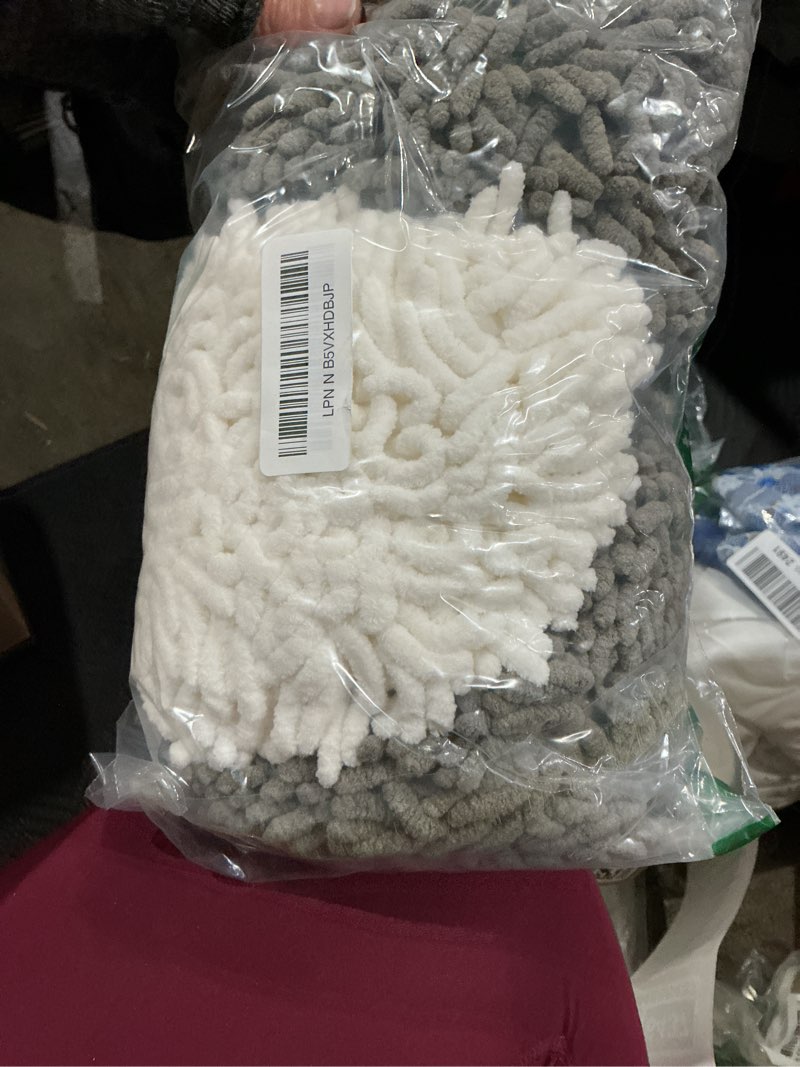 Condition photo showing Good Condition for jj kent fluffy puffins microfiber hand towels - set of 3 fluffy hand towels with wall hook attachment - quick and easy hand drying puffs grey and white