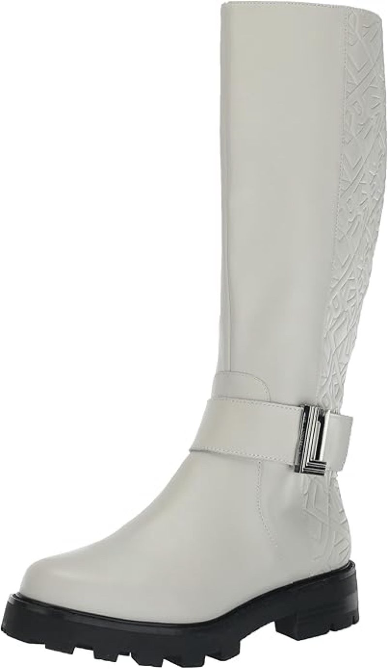 Karl Lagerfeld Paris womens Meara Knee High Boot 5.5 White 