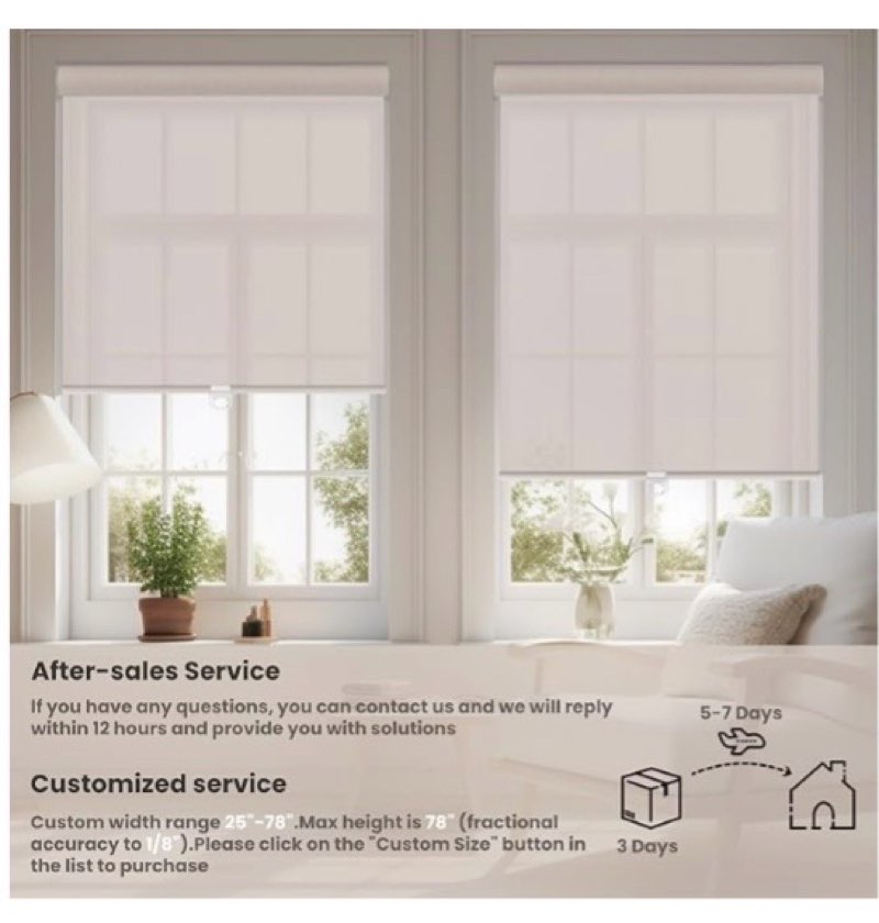 Light Filtering Roller Shades for Windows Cordless Solar Roller Blinds 5% Openness with Cassette Valance Room Darkening & Heat Insulated Window Shades for Home Office,Beige,