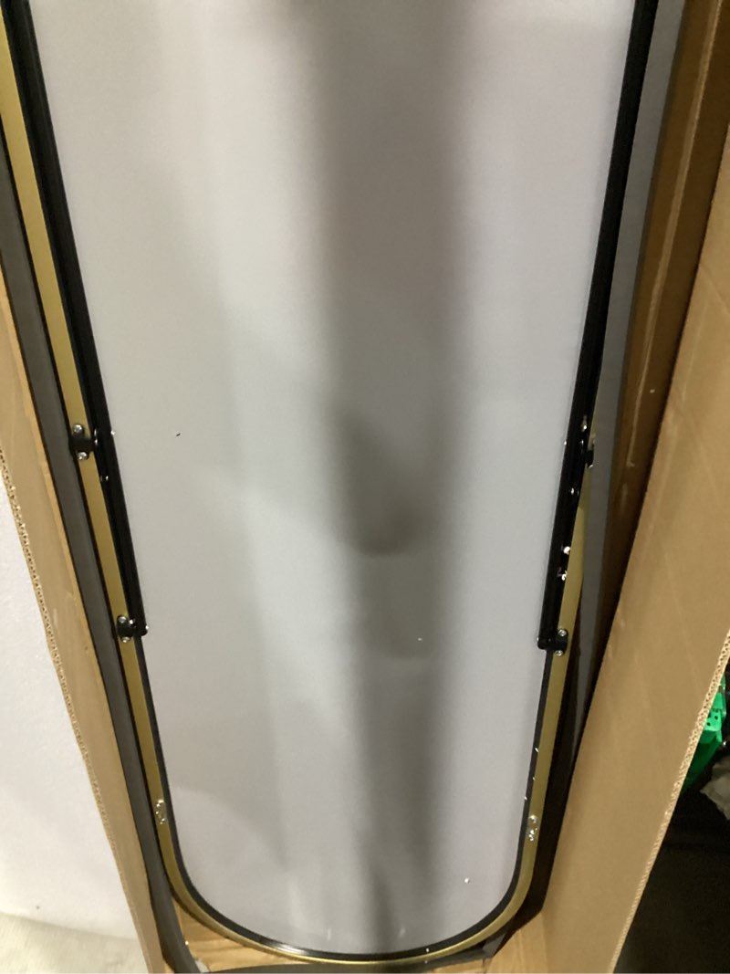 Condition photo showing New/Like New for antok 58" x19” arched full length floor mirror, gold aluminum frame, free standing/wall mount/leaning for bedroom, living room, dressing room gold 58"l x 19"w