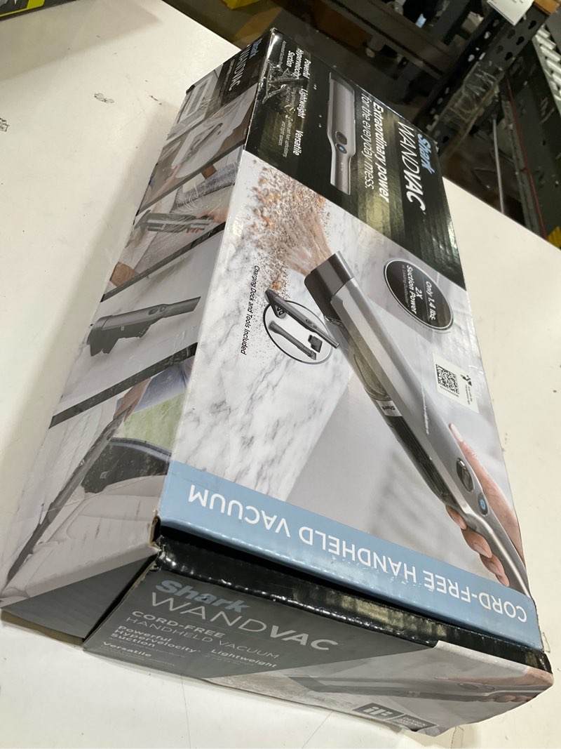Condition photo showing As Is for shark wandvac cordless lightweight hand vacuum with powerful suction and charging dock wv201 3" cleaning path black