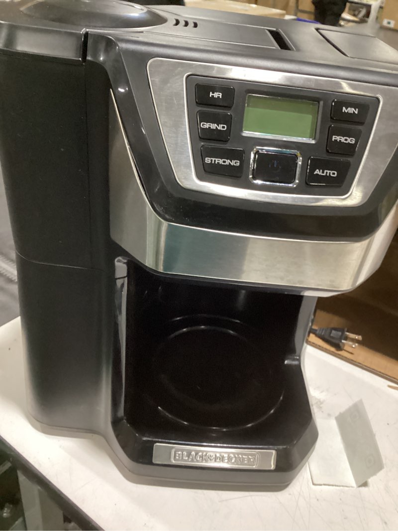 Condition photo showing As Is for 12-Cup Mill+Brew Coffee Maker