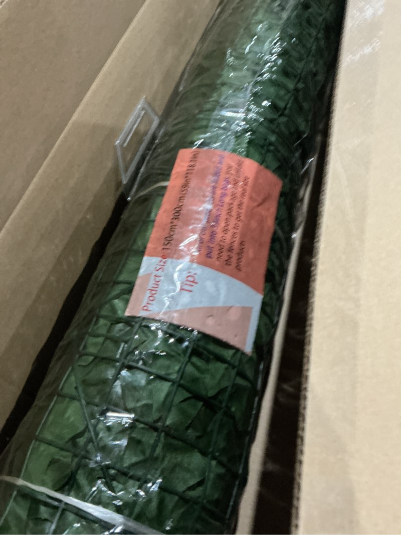 Condition photo showing Good Condition for dearhouse artificial ivy privacy fence, 118x59in artificial hedges fence and faux ivy vine leaf decoration for outdoor garden decor 118*59inch