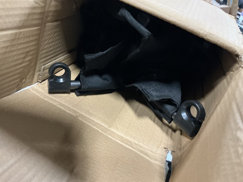 Condition photo showing Good Condition for kingcamp double camping chair, oversized heavy duty 550lbs loveseat for adults portable folding xl 2 person couch padded comfortable two seat with cup holder for outdoor lawn backyard, black l 2 person black loveseat l