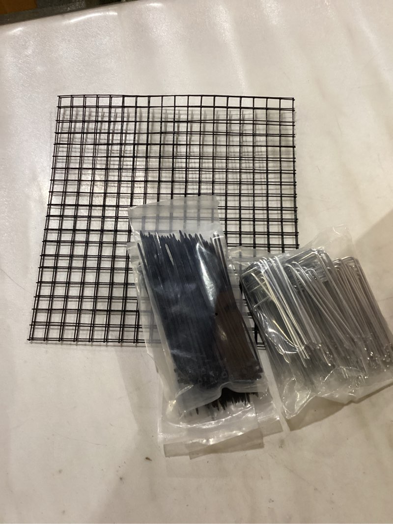 Condition photo showing New/Like New for Zubebe 30 Pack Small Wire Plant Protectors Square Plant Protectors from Animals Mesh Cage Chicken Wire Cloche for Shrubs and Vegetables with Ground Stakes and Nylon Ties (12 x 12 Inch)
