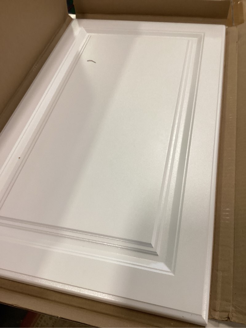 Condition photo showing As Is for ( with Minor chips ) Hampton Bay Hampton 17.5 in. W x 29.375 in. H x 0.75 in. D Wall