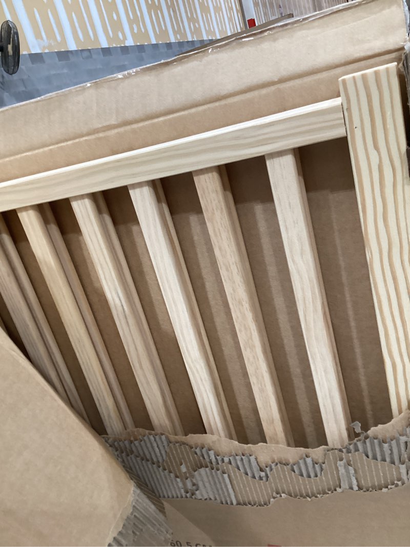 Condition photo showing Good Condition for yocan non-painted wood freestanding pet gate for dogs,wooden dog gates for doorways, stairs,the house, dog fences indoor puppy gate-2 panel h:23” ?2 panels?23.6"h without door