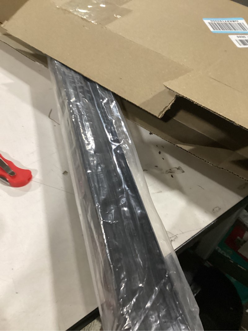 Condition photo showing As Is for PVC Slide-On Door Bottom | Adjustable Plastic Weatherstrip Door Bottom with Drip Cap | 3 Feet (36-Inch) | for 1 3/4” Doors | Black | Fits Gaps 3/8” to 7/8” | Made in The USA