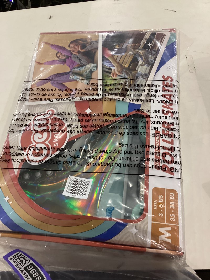 GEM QUAD ROLLER SKATES - Holographic Blue, Size 3-6