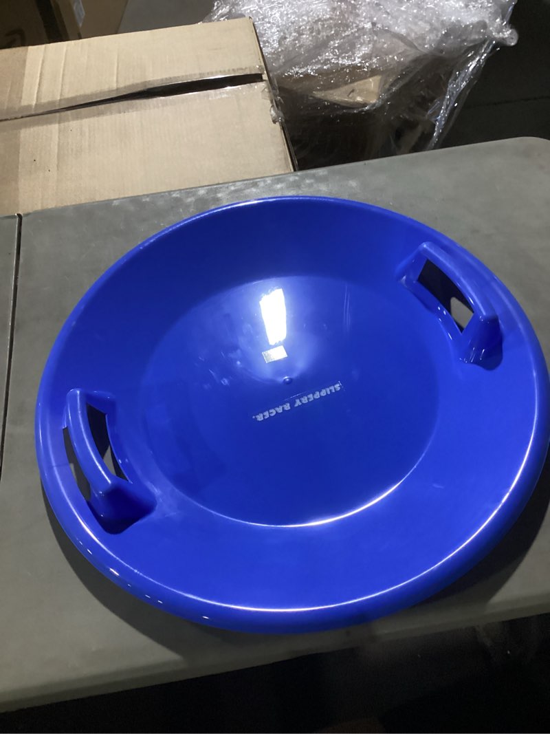 Condition photo showing Good Condition for Slippery Racer Heavy-Duty Cold Resistant Downhill Pro Adults and Kids Plastic Outdoor Winter Saucer Disc Snow Sled with Handles