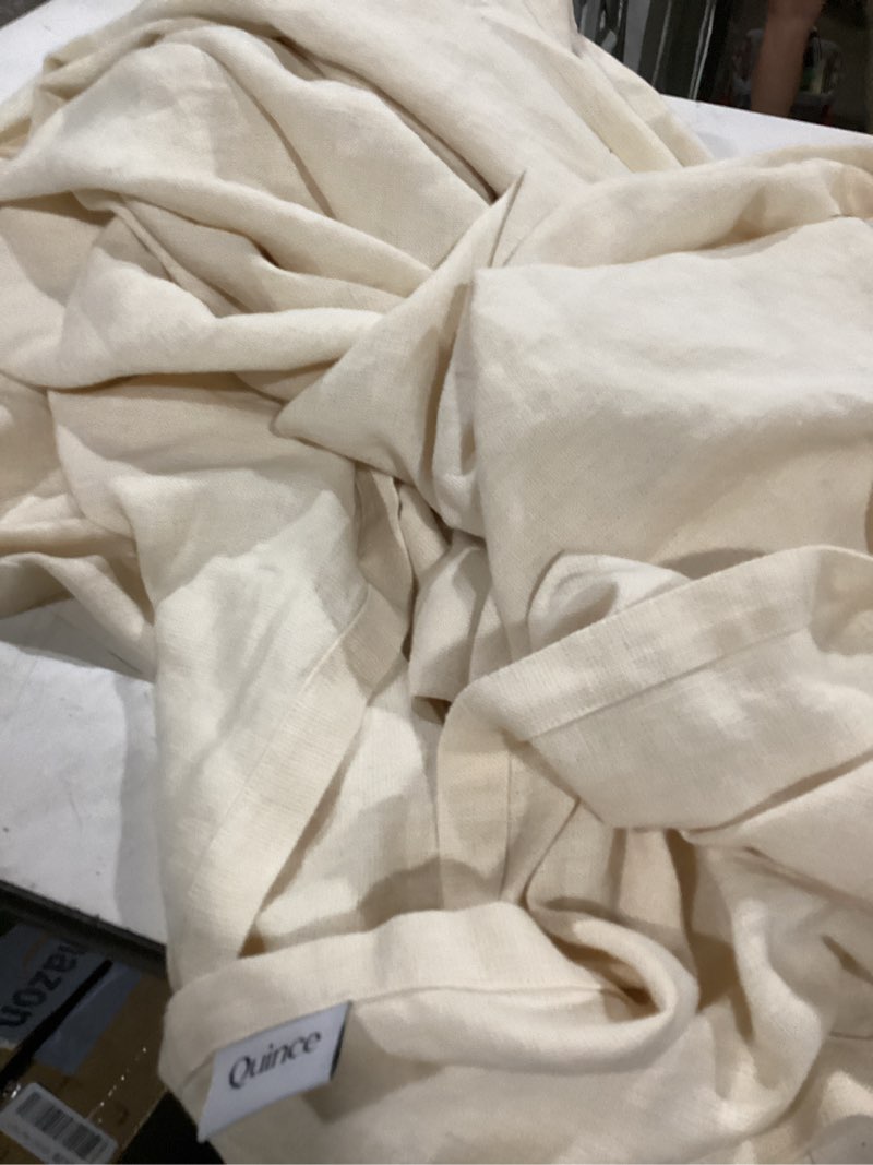 Condition photo showing Good Condition for quince.european linen sheet set sham only ivory