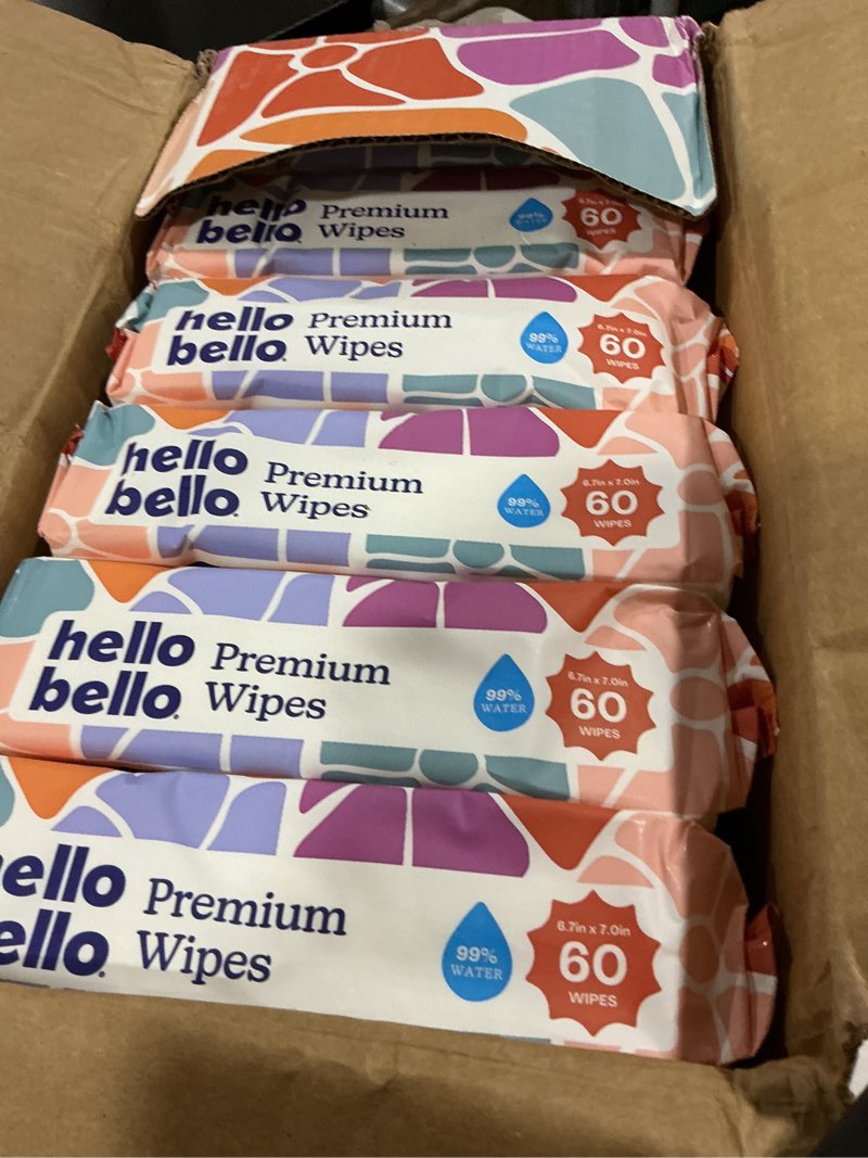 Condition photo showing Good Condition for hello bello premium wipes, designed for sensitive skin with chamomile & aloe extracts, flower pop (18 resealable packets = 1080 total wipes) flower pop 1 count (pack of 1080)