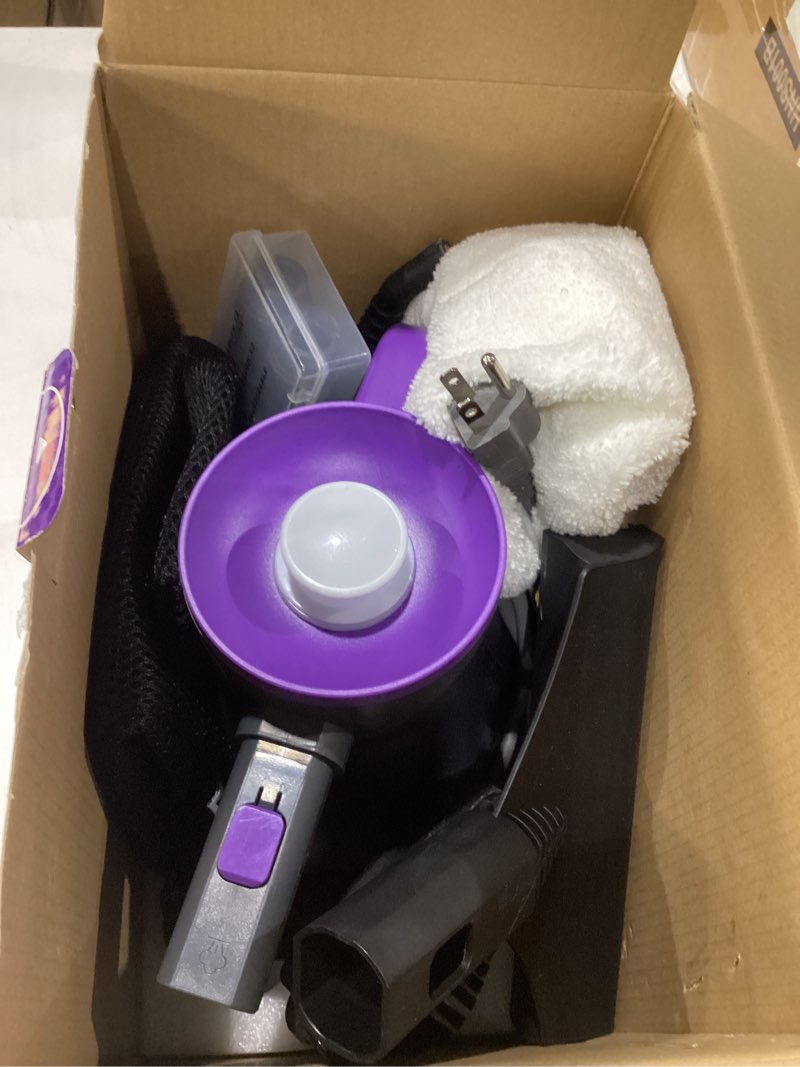Condition photo showing Good Condition for used steam cleaner handheld: 1200w fast 10-sec heat-up-750ml (25oz) tank-no cooling-refill anytime-lockable steam trigger-14-piece kit hand held steamer for home car grout tile cleaning grey