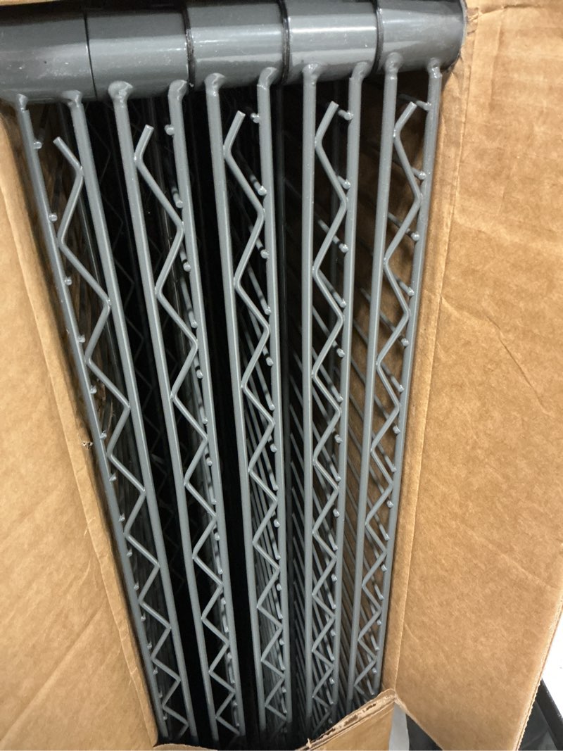 Condition photo showing Good Condition for Land Guard 5 Tier Storage Racks and Shelving - 48" L x 20" W x 72" H Heavy Steel Material Pantry Shelves - Each Unit Loads 350 Pounds Wire Shelf, Suitable for Warehouses, Closets, Kitchens… Grey 48"D x 20"W x 72"H
