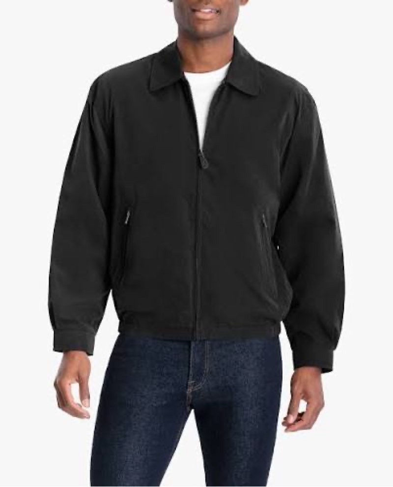 London Fog Men's Auburn Zip-Front Golf Jacket (Regular Tall Sizes), Black, 5X Big