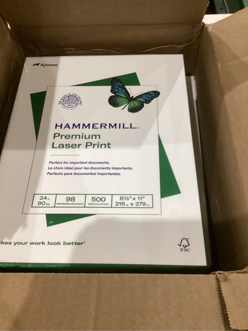Condition photo showing Good Condition for hammermill printer paper, premium laser print 24 lb, 8.5 x 11-5 ream (2,500 sheets) - 98 bright, made in the usa, 104640c 5 ream | 2500 sheets letter (8.5x11)