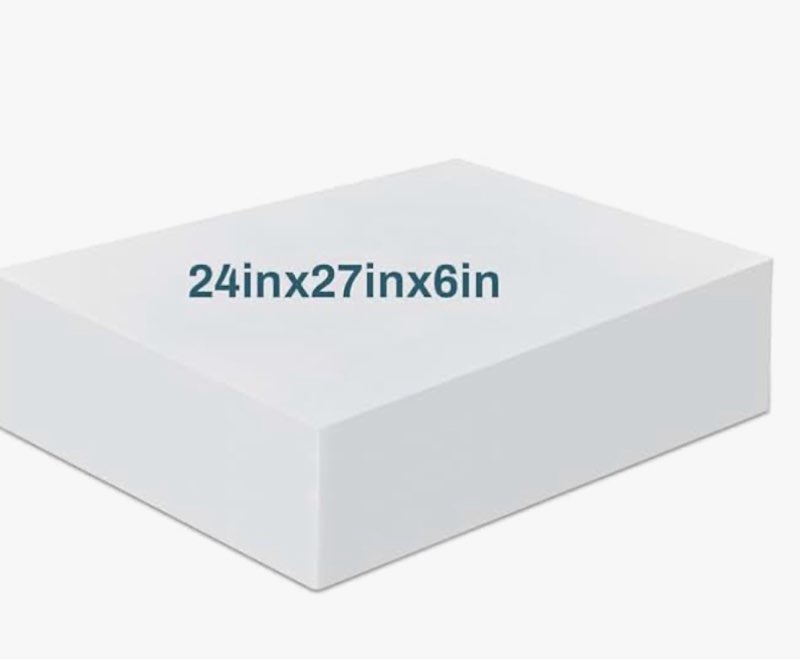 frienda 1 pack 6 x 24 x 27 upholstery high density craft foam sheets replacement square cut to size 