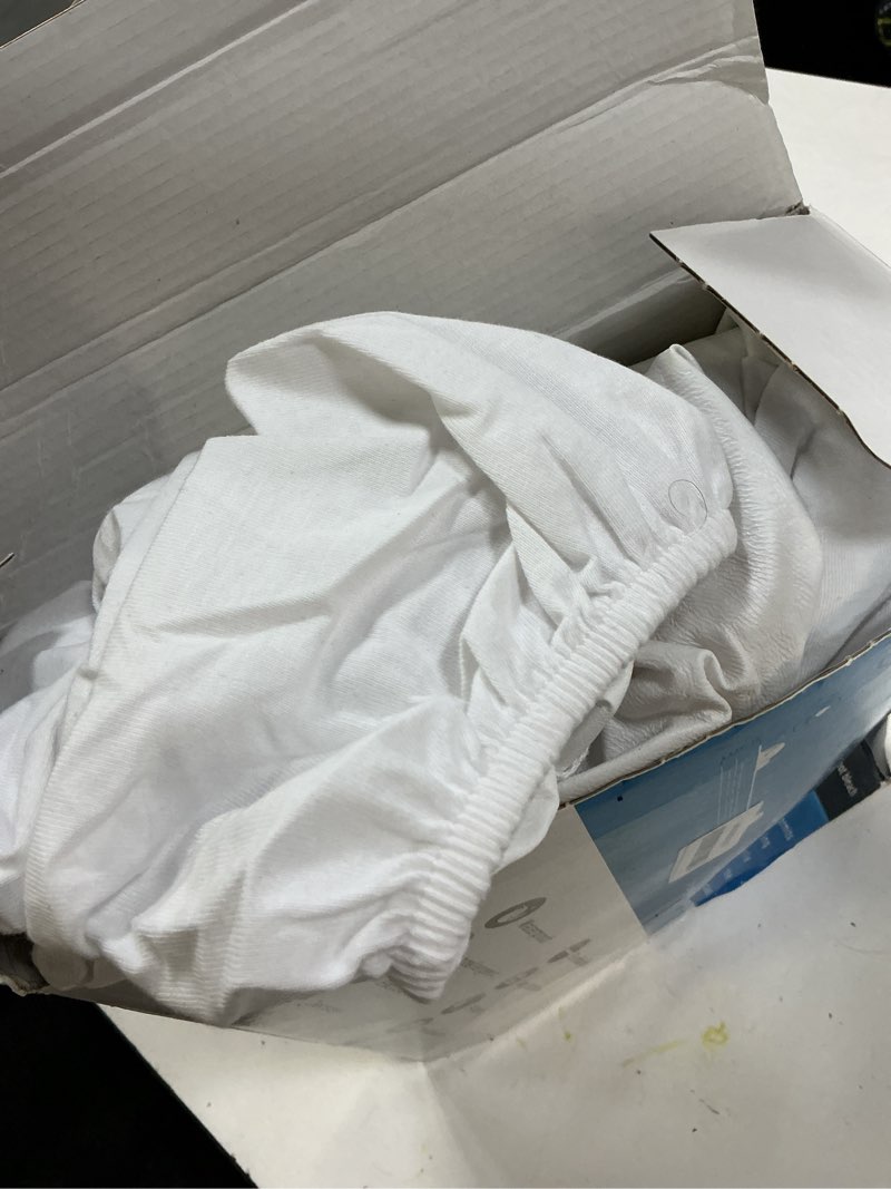 Condition photo showing As Is for lucie breathable mattress protector – cotton, fitted sheet style, waterproof, hypoallergenic, noiseless, deep pocket fit up to 14", machine washable, five-sided, ideal for home & hotel (c. king) california king