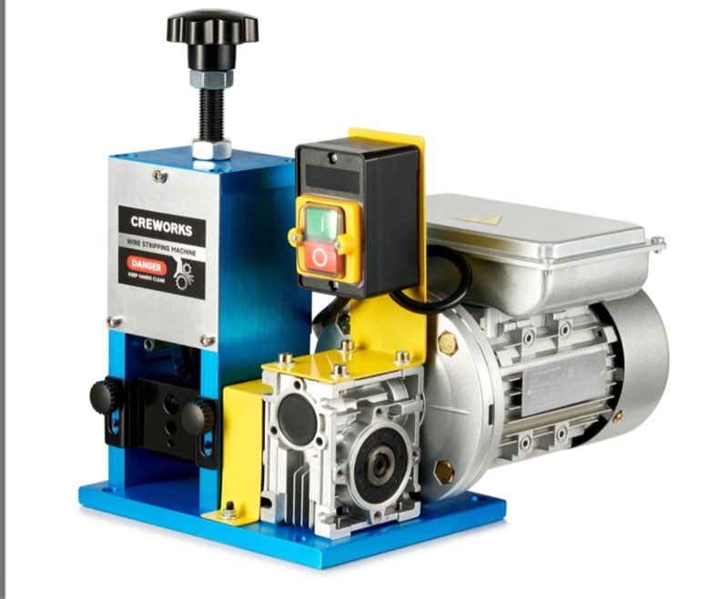creworks 180w electric wire stripper machine, 0.06"-1" automatic wire stripping machine, wire stripping tool for 1.5-25 mm scrap wire, 5 channel copper wire stripper tool for leftover cable recycling