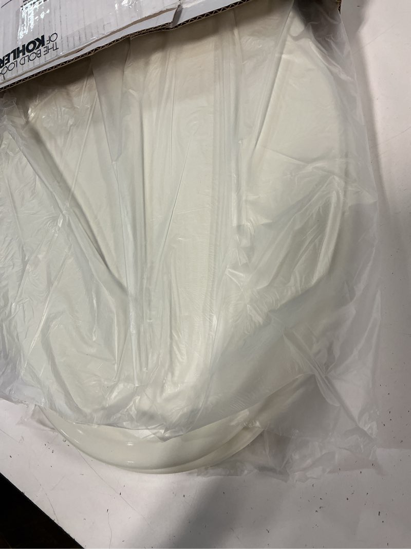 Condition photo showing Good Condition for kohler 20454-96 ridgewood elongated soft close toilet seat, quiet close, wood toilet seat, home essentials, biscuit biscuit toilet seat