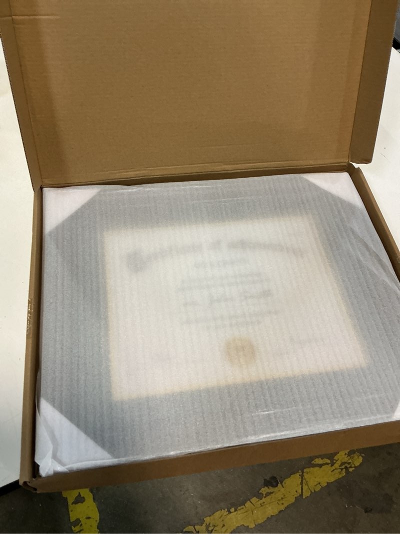 Condition photo showing New/Like New for yaetm 11x14 diploma frame, certificate frame with tempered glass, display 8.5x11 document with black over gold acid-free mat or 11 x 14 without mat, wide molding (2 pack, mahogany) mahogany frame / black & gold mat - 11x14 matted to 8.5x11 2