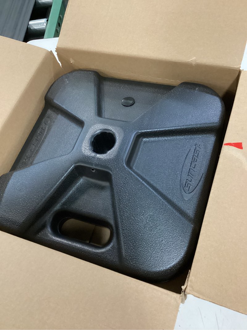 Condition photo showing As Is for suncast 3.45-lb black hdpe plastic patio umbrella base