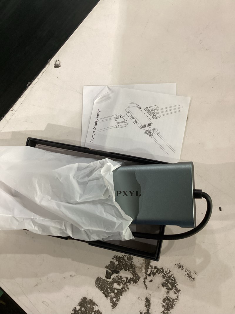 Condition photo showing New/Like New for opxyl 11-in-1 usb c hub multiport adapter, usb c docking station with 4k hdmi, vga 1080p, 100w pd, ethernet, sd/tf, audio, usb 3.0 port, laptop dock for macbook pro/air, ipad, windows grey