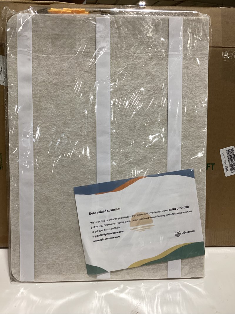 Condition photo showing New/Like New for Bulletin Board, 36 x 24 inches Felt Board - Decorative Pin Board, Cork Board Alternative for Wall, 3' x 2' Foldable Self-Adhesive Vision Board Prayer Board with 20 Pushpins - Oatmeal Oatmeal 36×24 inches