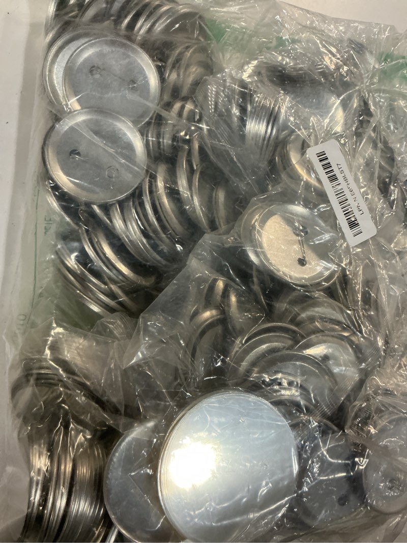 Condition photo showing Good Condition for 200 sets 58mm/2.25" button maker supplies, complete diy supplies for custom buttons & badges, metal covers, metal backs& clear film for button maker machine, pin maker, badge button press