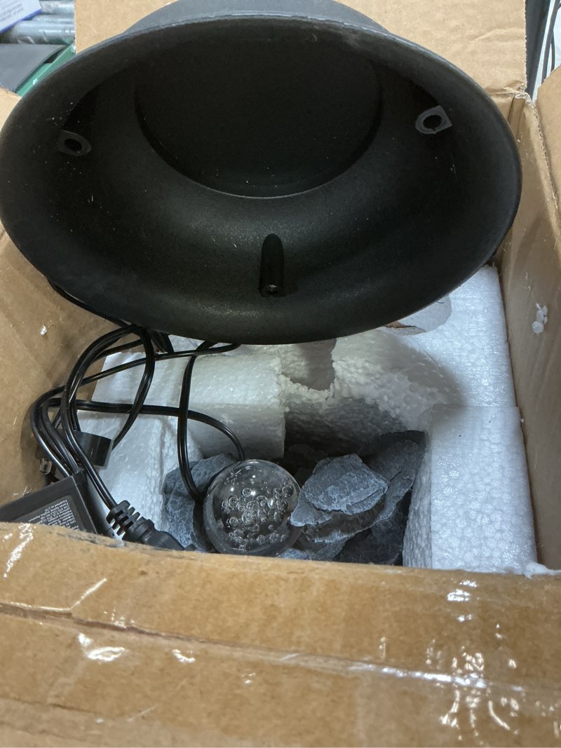 Condition photo showing Good Condition for Dyna-Living Tabletop Water Fountain Indoor Waterfalls Fountains with Colored LED Light Decorative Feng Shui Tabletop Fountain with Automatic Pump Best Home Gifts for Friends or Family Style 6