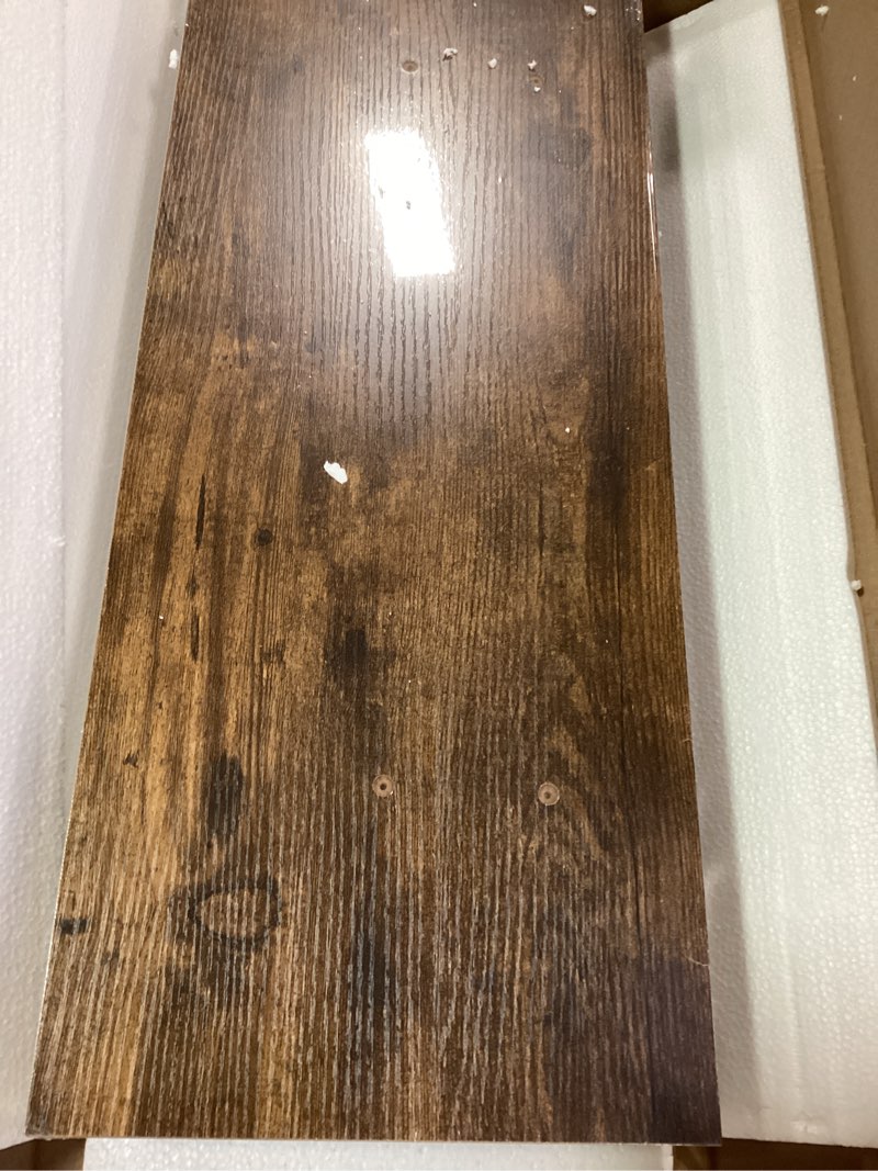 Condition photo showing Good Condition for QEEIG Floating Shelves for Wall 23.6" Long - Wall Mounted Shelf Bathroom Kitchen Living Room Bedroom Farmhouse Home Decor Display Bookshelf Large 23.6 x 9.3 inch Set of 2, Rustic Brown (008-60BN) 23.6" A. Brown
