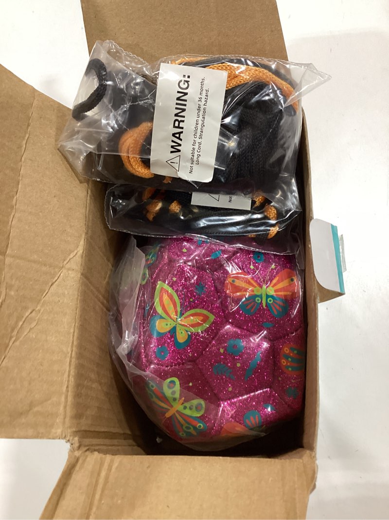 Condition photo showing Good Condition for zoojoy soccer ball size 2 for toddler, 2 pack kids soccer ball with pump mesh bag,butterfly & unicorn toddler girl toys for 1 2 3 4 5 6 years old, boys girls gifts for indoor outdoor play balls size 2 blue unicorn + pink butterfly