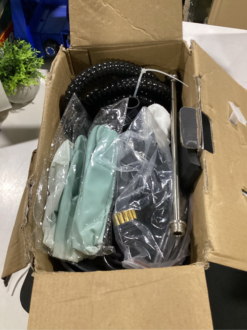 Condition photo showing Good Condition for pressurized handheld steam cleaner 2500w, 54oz large-capacity steamer with 3-level adjustable steam, 15s heat-up & 15pcs accessories – for car, tile, grout, couch, floor, bed, dirt, furniture black