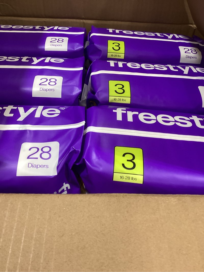 Condition photo showing New/Like New for Freestyle BambooTek Diapers – (Size 3) Hyper Absorbent & Non-Toxic – Disposable Diapers for Sensitive Skin – Ultra Soft Diapers (16-28 lbs) – 168 Count Size 3 - 168 Count