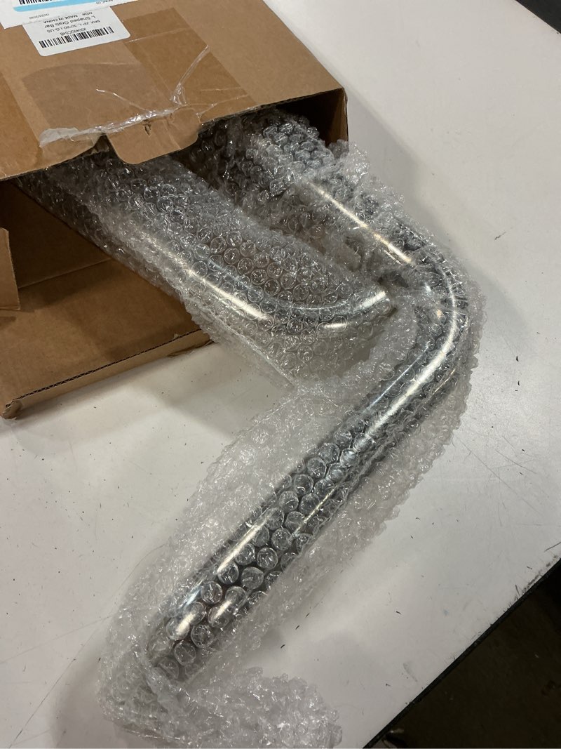 Condition photo showing Good Condition for polished chrome l-shaped grab bar 12x24 inch + knurled shower grab rail 20 inch, zepolu stainless steel toilet safety bar 90 degree, angled balance support assist bar, bathroom mobility aid handrail chrome 12x24 inch