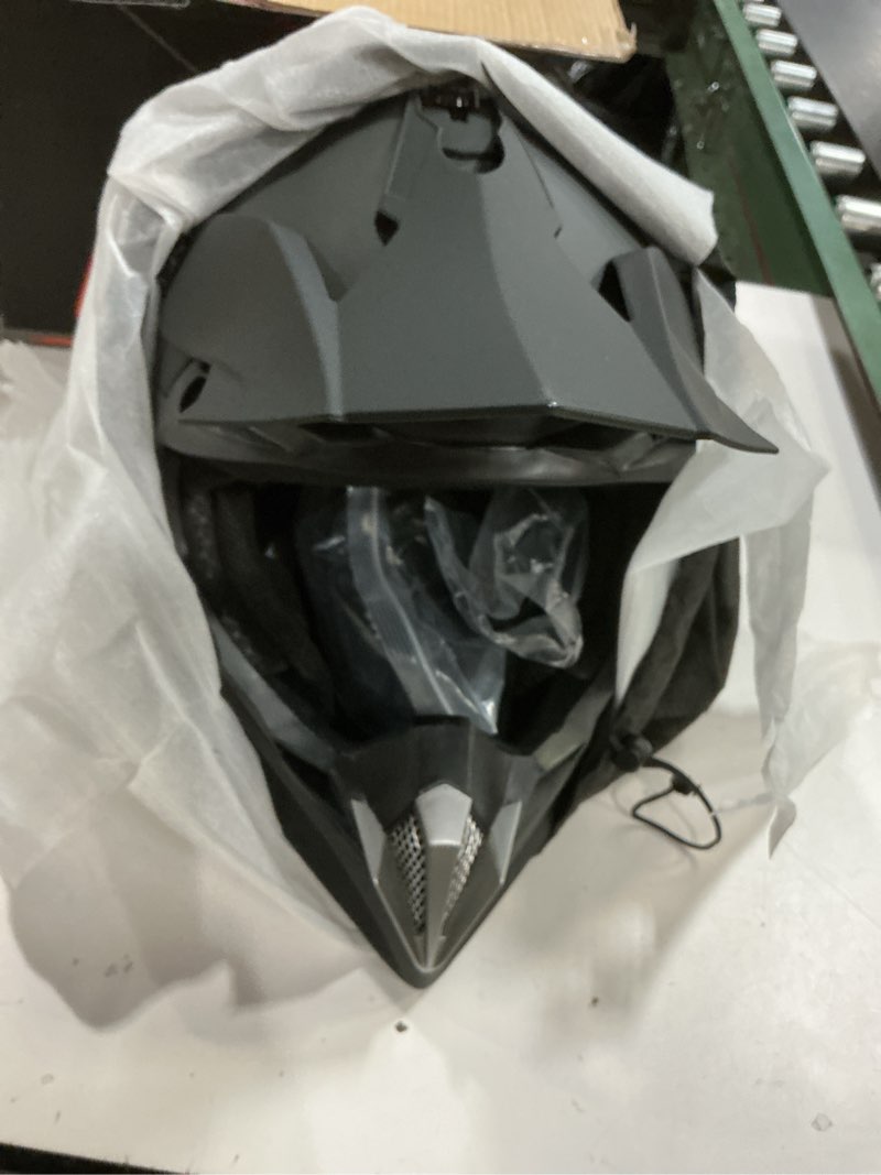 Condition photo showing Good Condition for Adult Motocross Dirt Bike Helmet with Goggles, Gloves & Mask Dirt Bike ATV Helmet for Unisex-Adult Men Women Adjustable Sun Visor DOT/FMVSS-218 Off-Road Motorcycle Helmet UTV Helmet Downhill Matte Black-188 X-Large