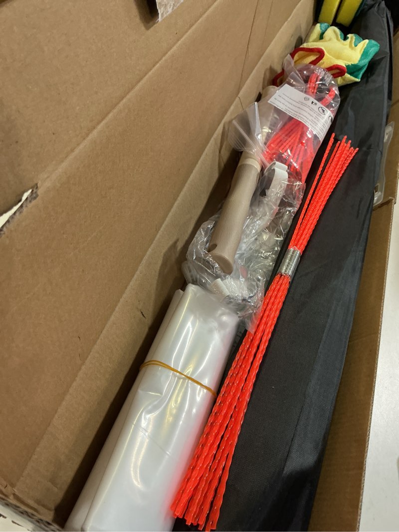 Condition photo showing Good Condition for 33 Feet Chimney Sweep Kit, Chrome Button Locking System, Chimney Cleaning Kit, Chimney Brush, Chimney Cleaning System with 10 Flexible Chimney Rods 33 FT