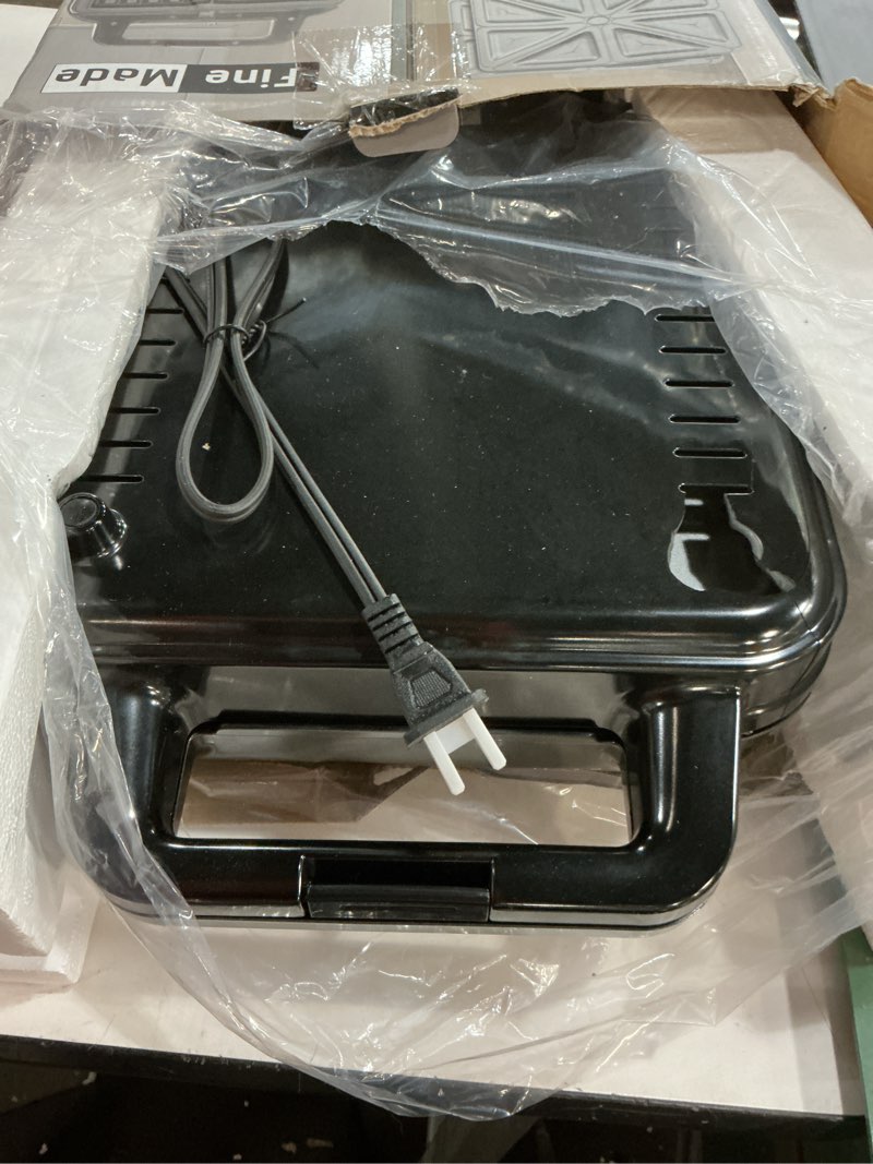 Condition photo showing As Is for Belgian Waffle Maker with Removable Plates, Waflera Electrica, Large Waffle Iron, 3 in 1 Panini Grill Press Breakfast Sandwich Maker, Electric Griddle, Grilled Cheese Maker, Breakfast Station Waffle Maker 3 in 1