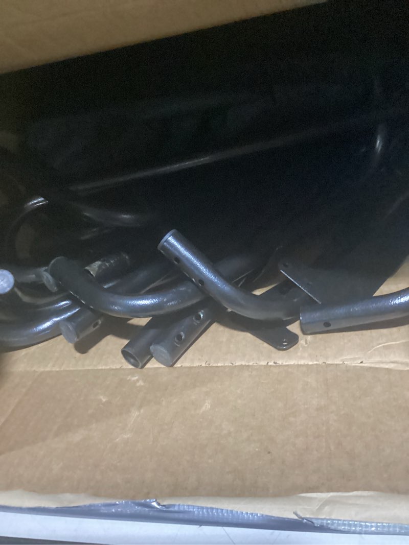 Condition photo showing As Is for 8ft Firewood Rack Outdoor with Cover, Heavy Duty Wood Racks Outdoor for Firewood, Indoor Firewood Storage Log Rack with Cover Wood Holder Set Black 8 FT