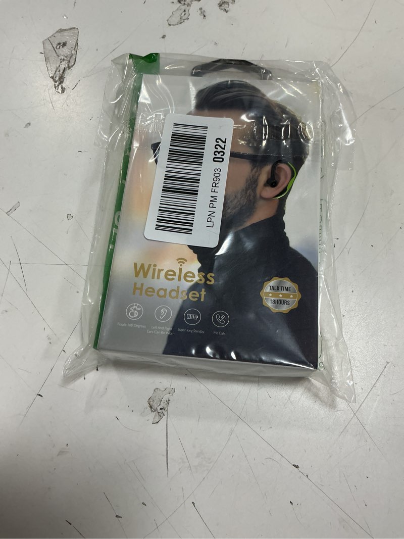 Condition photo showing New/Like New for Wireless Headset Wireless Headphone Handsfree Call Earpiece Noise Cancelling Earbud Long Standby Time Earphone Compatible with Smart Cell Phones Trucker Car Driver Business Office Men Women (Grey)