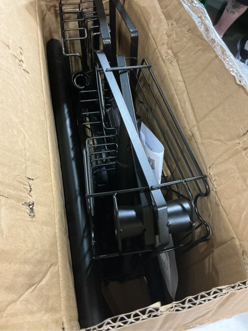 Condition photo showing Good Condition for kegii corner shower caddy tension pole - shower tension rod organizer, floor to ceiling shower caddy 25-114.2 inch, towel rack corner waterproof, black tension caddy - black