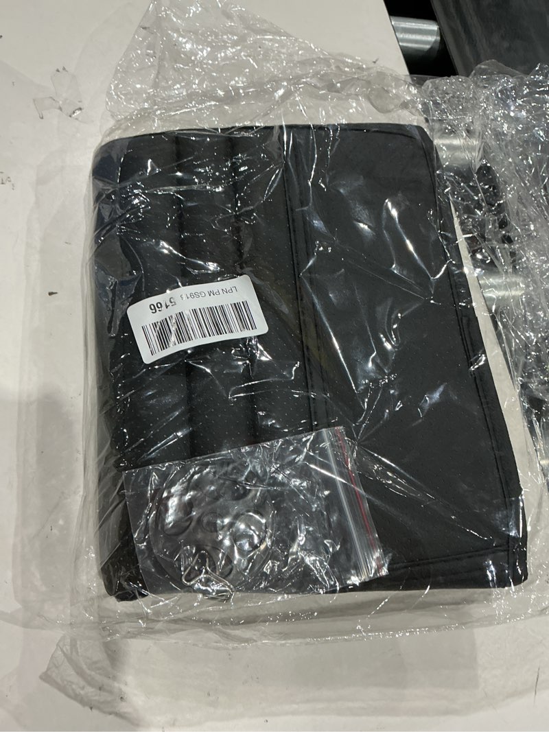 Condition photo showing Good Condition for car seat cover, bamboo charcoal leather edge wrapping auto front seat cushion with storage bags, anti-slip seat bottom cover interior protection for sedan suv truck (black) black bamboo charcoal