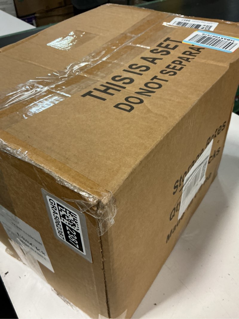 Condition photo showing As Is for x-large clear shoe storage box stackable shoes box acrylic sneaker display case shoe boots organizer with lid, 6 pack clear large-acrylic 6 pack