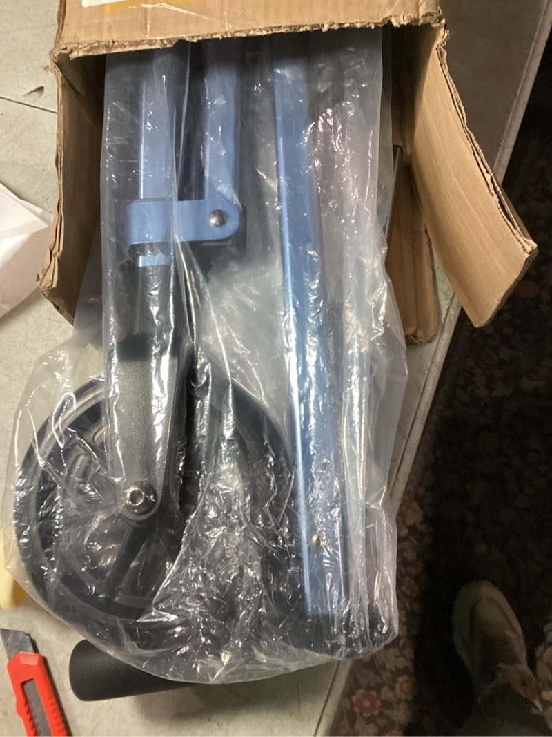 Condition photo showing New/Like New for Stander Space Saver Walker Short, Lightweight Folding Rolling Mobility Aid for Juniors & Petite Adults, Compact 2-Wheel Disability Device with 6-inch Wheels & Rear Ski Glides, Cobalt Blue Cobalt Blue Short