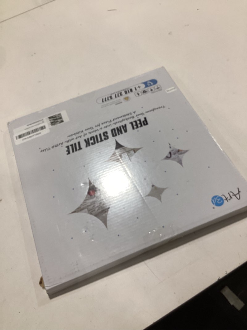 Condition photo showing New/Like New for Art3d 10-Sheet Peel and Stick Kitchen Backsplash Tiles, 12"x12" Self-Adhesive Marble Grey Wall Tiles for Kitchen and Bathroom 12" x 12" (10 Sheets) Gray Marble